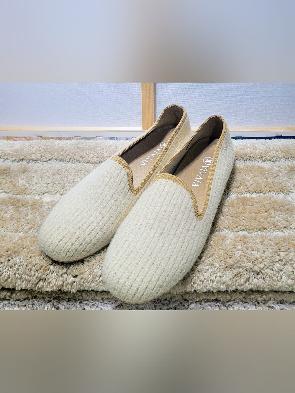 VIVAIA Cream Knit Slip-On Loafers — Lightweight Women's Flats 8 - Picture 14 of 14